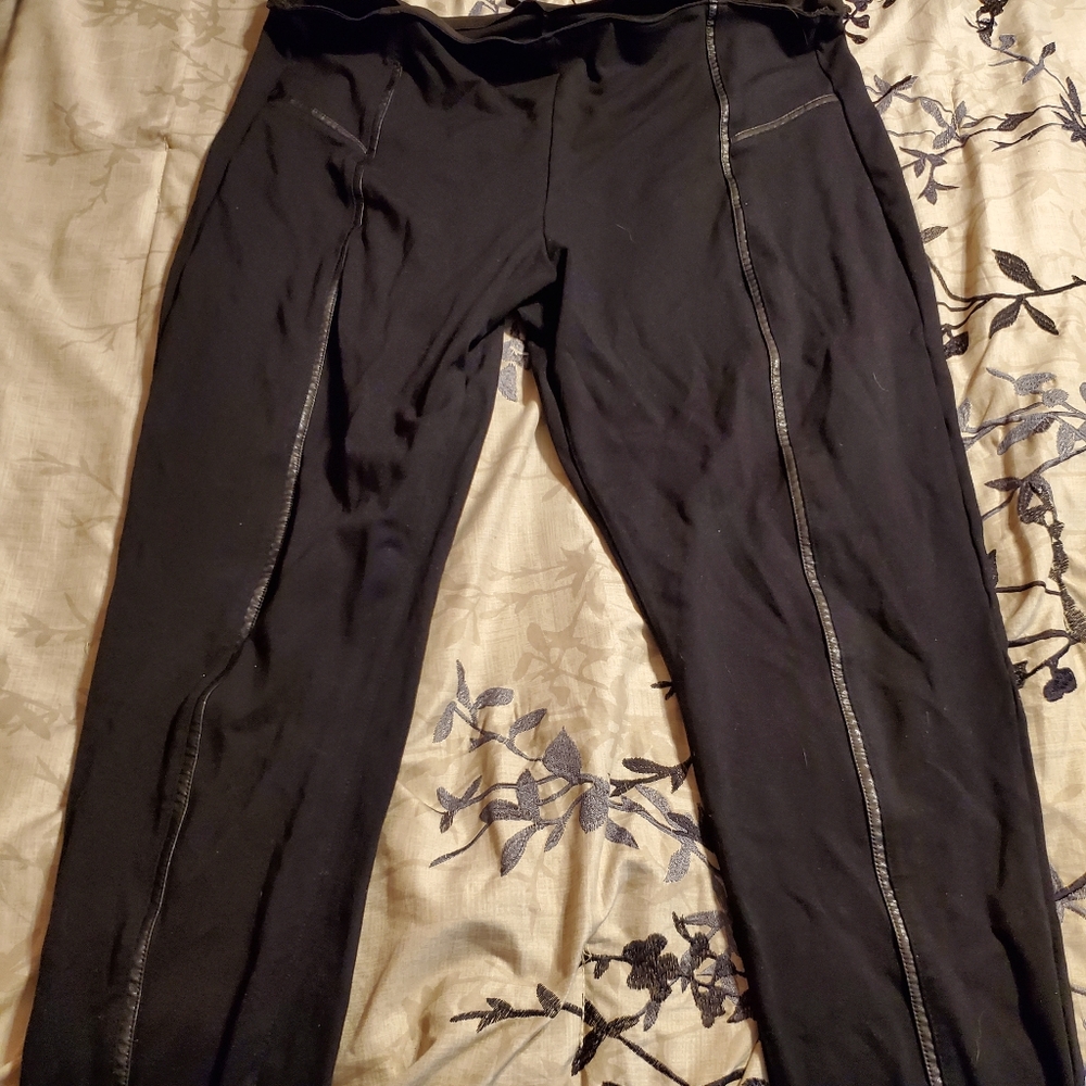 Leather Strip Leggings